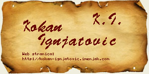 Kokan Ignjatović vizit kartica